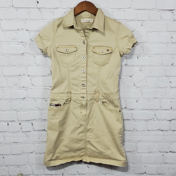 Tommy Hilfiger Other - Tommy Hilfiger Tan Button Up Denim Cargo Dress